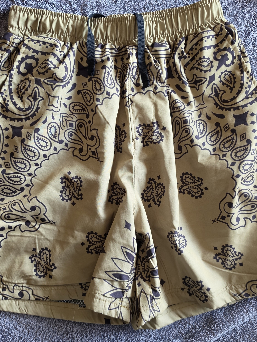 MNML Mesh-Lined Nylon Shorts in Khaki & Black